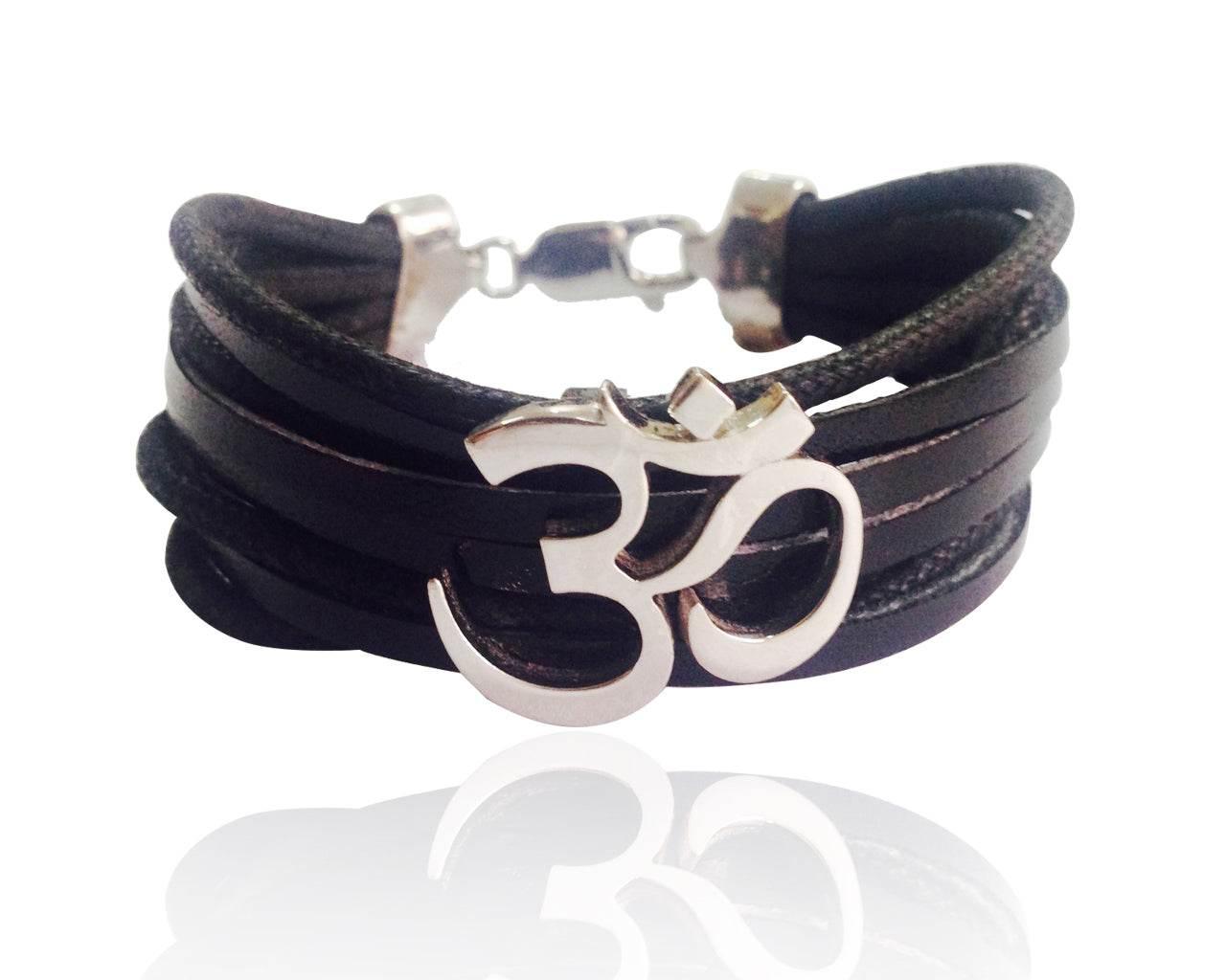 Wide Band Calligraphic OM Bracelet - Jewelslane