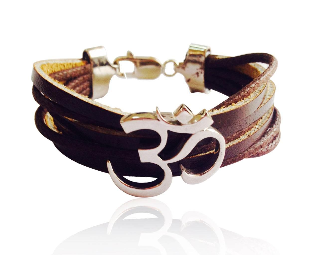 Wide Band Calligraphic OM Bracelet - Jewelslane