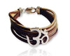 Wide Leather Om Bracelet - Jewelslane