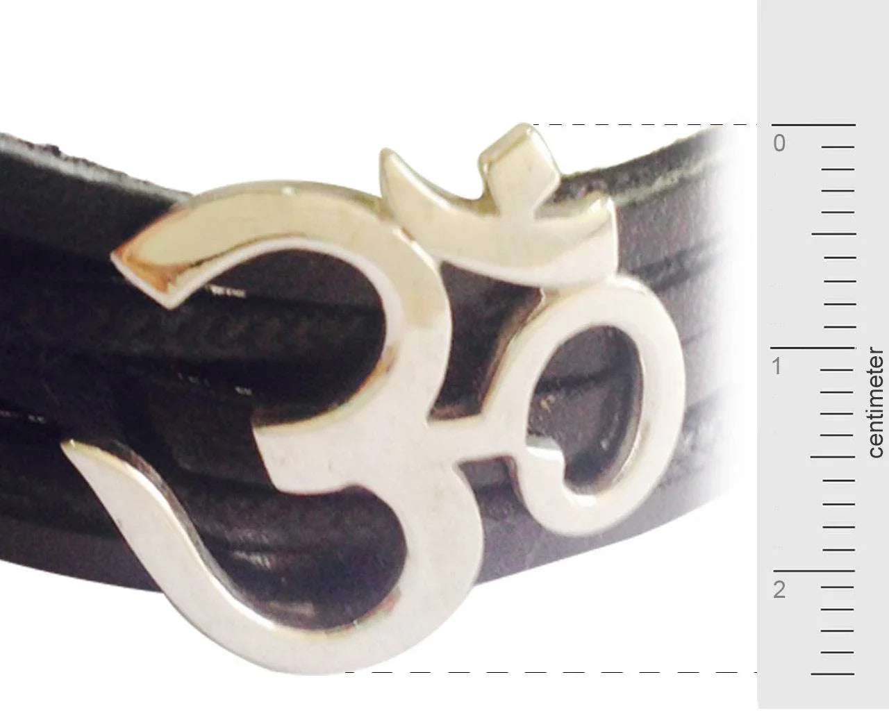 Wide Om Bracelet in Silver - Jewelslane