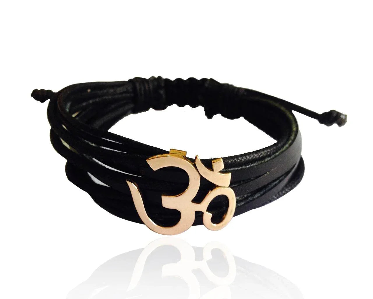 Wide Om Gold Bracelet - Jewelslane