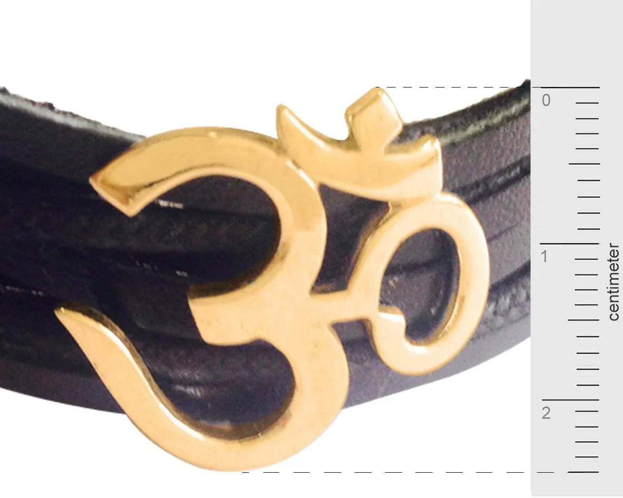 Wide Om Gold Bracelet - Jewelslane