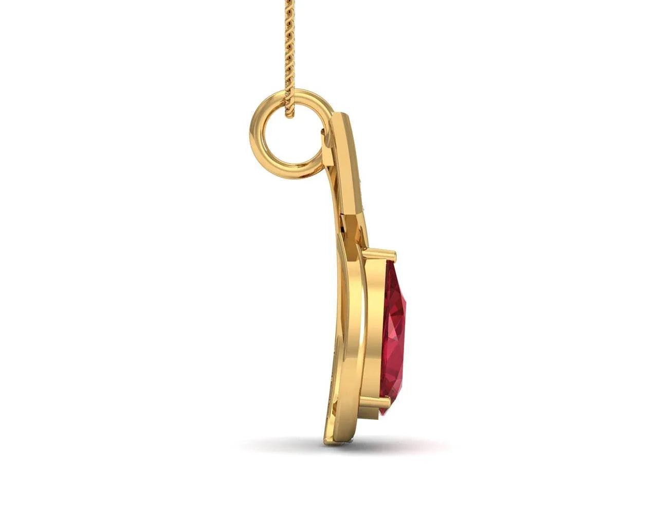Wila Ruby & diamond Pendant in Gold - Jewelslane