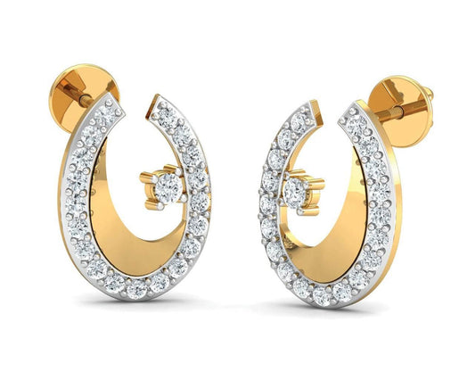 Wina Diamond Eartops in 14k Hallmarked Gold - Jewelslane