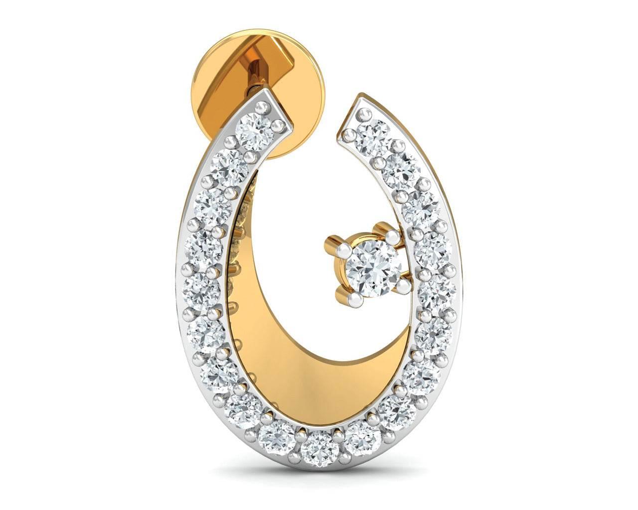 Wina Diamond Eartops in 14k Hallmarked Gold - Jewelslane