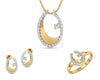 Wina Gold & Diamond Ring, Earring & Pendant Set - Jewelslane