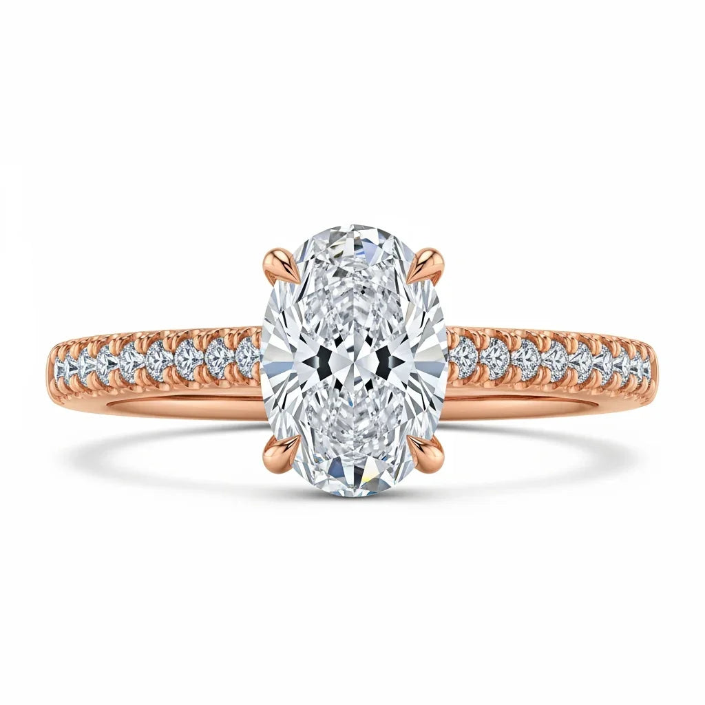 Wona Oval Shape Lab Diamond Solitaire Ring - Jewelslane