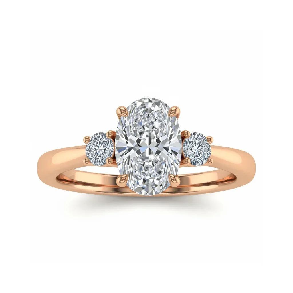 Wren Oval Shape Lab Diamond Solitaire Ring - Jewelslane