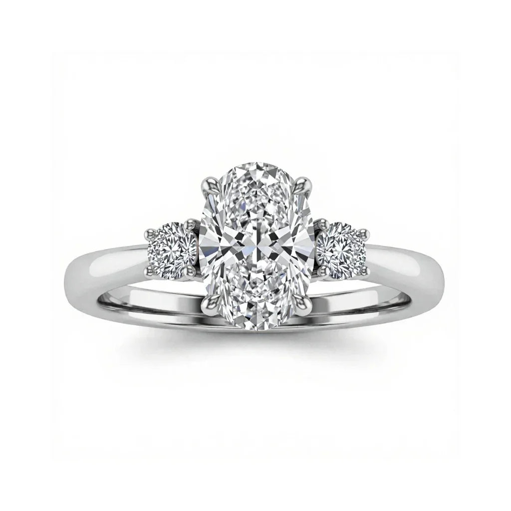 Wren Oval Shape Lab Diamond Solitaire Ring - Jewelslane
