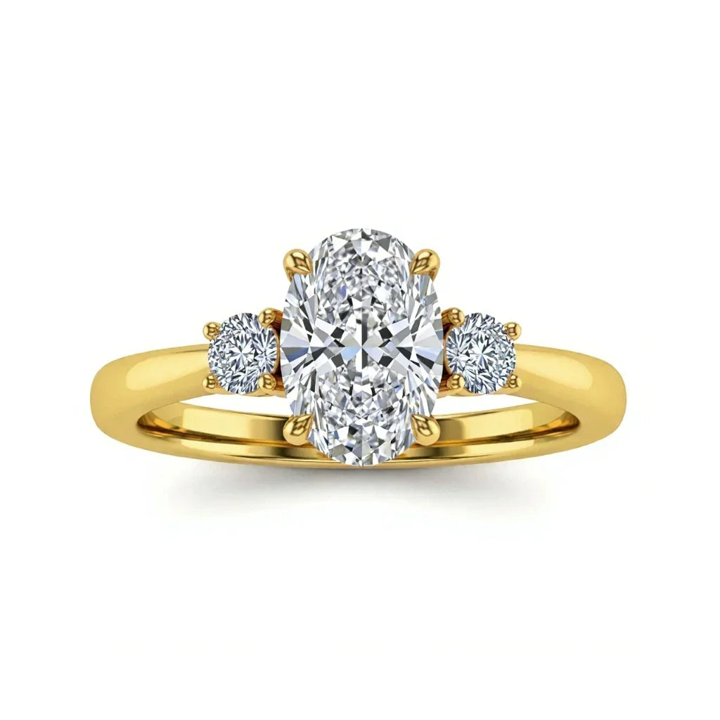 Wren Oval Shape Lab Diamond Solitaire Ring - Jewelslane
