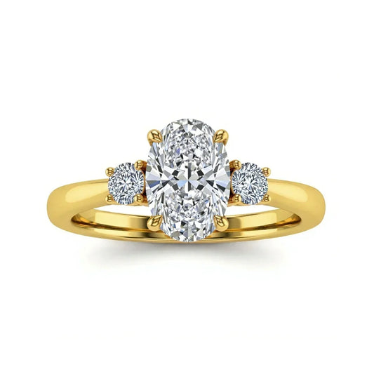 Wren Oval Shape Lab Diamond Solitaire Ring - Jewelslane