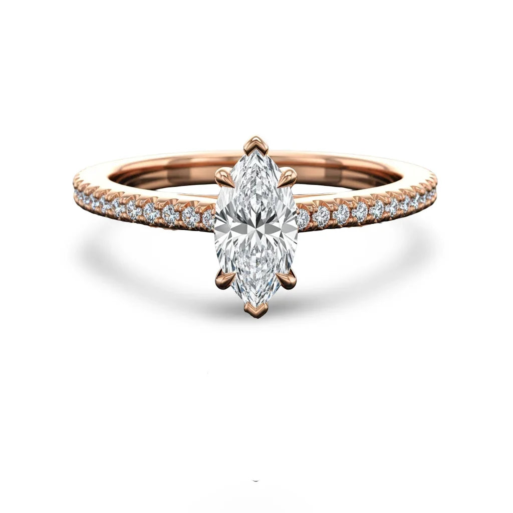 Wyn Marquise Shape Lab Diamond Solitaire Ring - Jewelslane