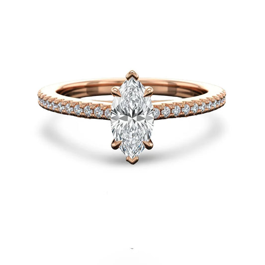 Wyn Marquise Shape Lab Diamond Solitaire Ring - Jewelslane