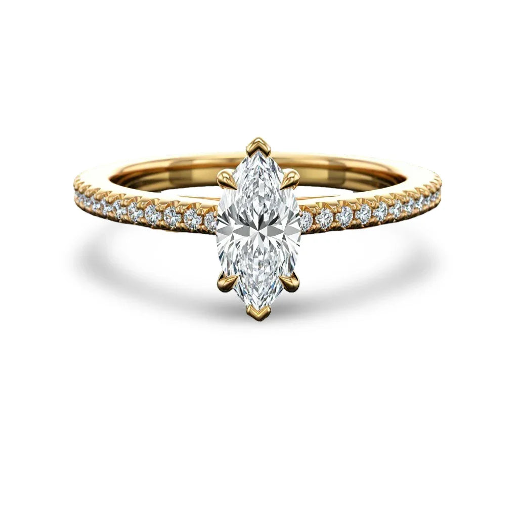 Wyn Marquise Shape Lab Diamond Solitaire Ring - Jewelslane