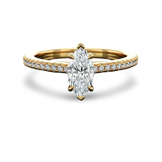 Wyn Marquise Shape Lab Diamond Solitaire Ring - Jewelslane