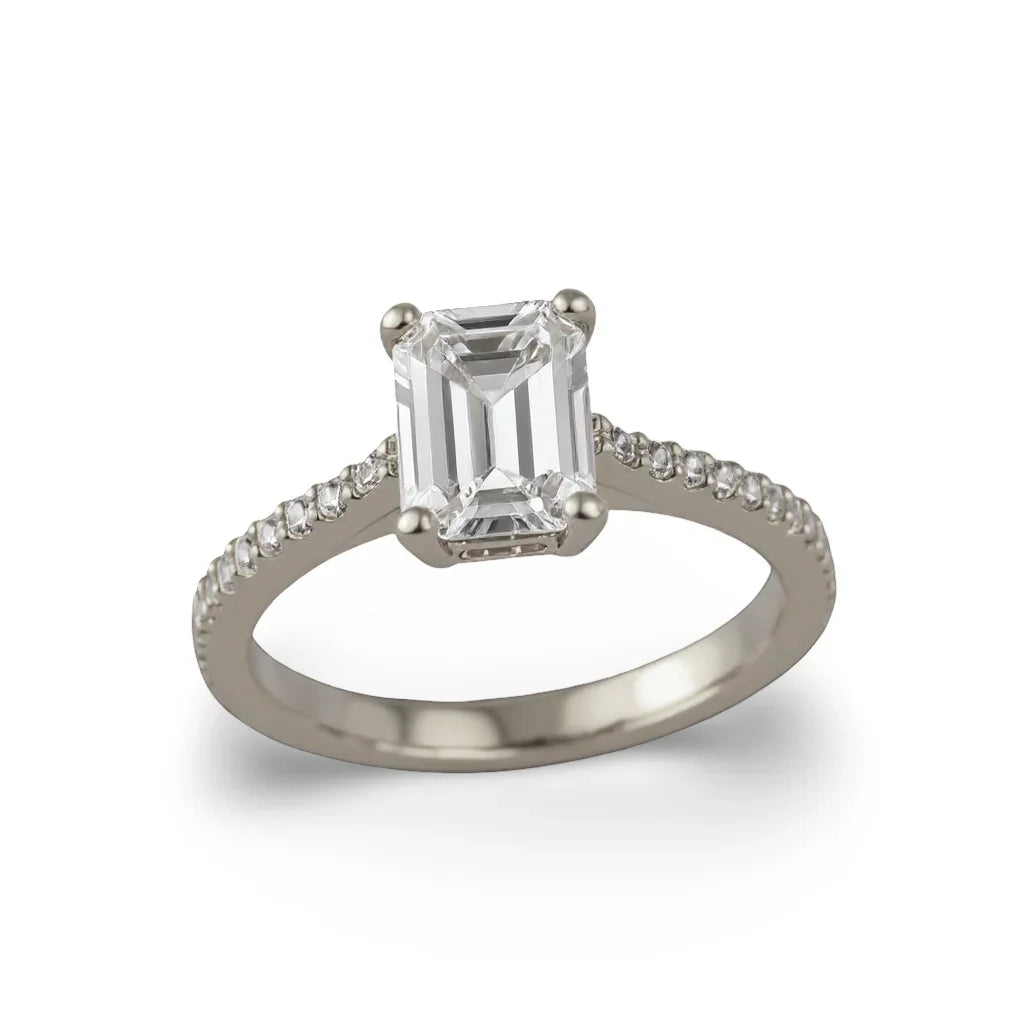 Wyna Emerald Cut Lab Diamond Solitaire ring - Jewelslane