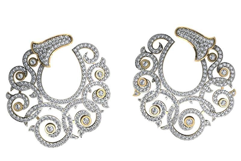 Fashionable Diamond Hoops - Jewelslane