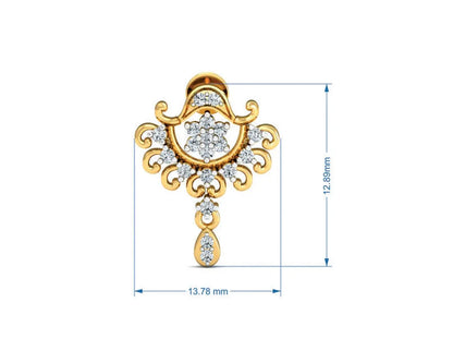 Tanvi Diamond Earrings in Gold - Jewelslane