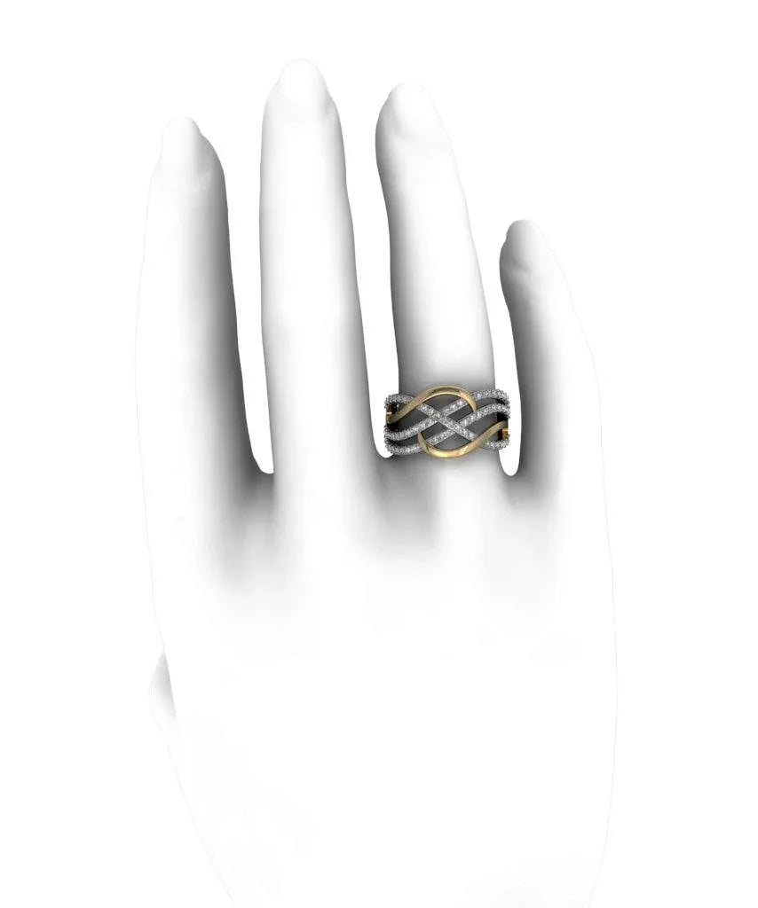 Captivating wide diamond Band - Jewelslane