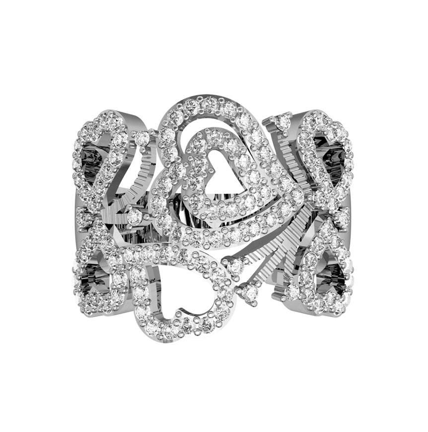 Amor Diamond Hearts Band - Jewelslane