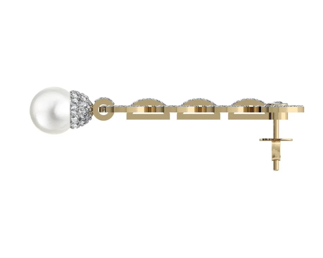 Andrea Pearl Diamond Danglers - Jewelslane