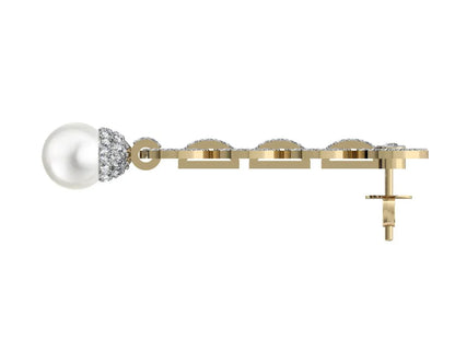 Andrea Pearl Diamond Danglers - Jewelslane