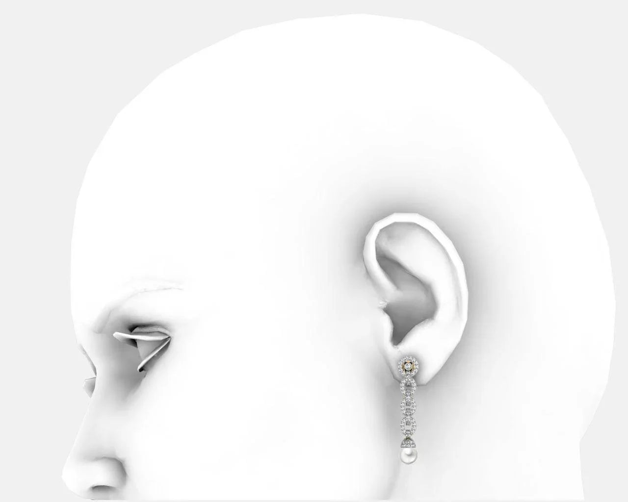 Andrea Pearl Diamond Danglers - Jewelslane
