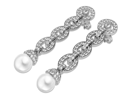 Andrea Pearl Diamond Danglers - Jewelslane