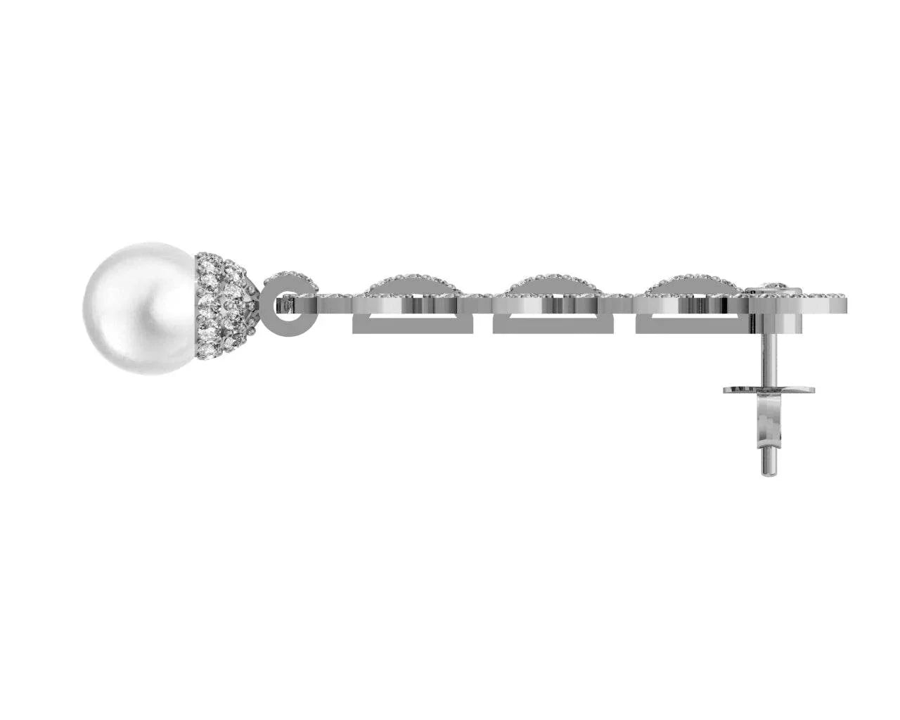 Andrea Pearl Diamond Danglers - Jewelslane