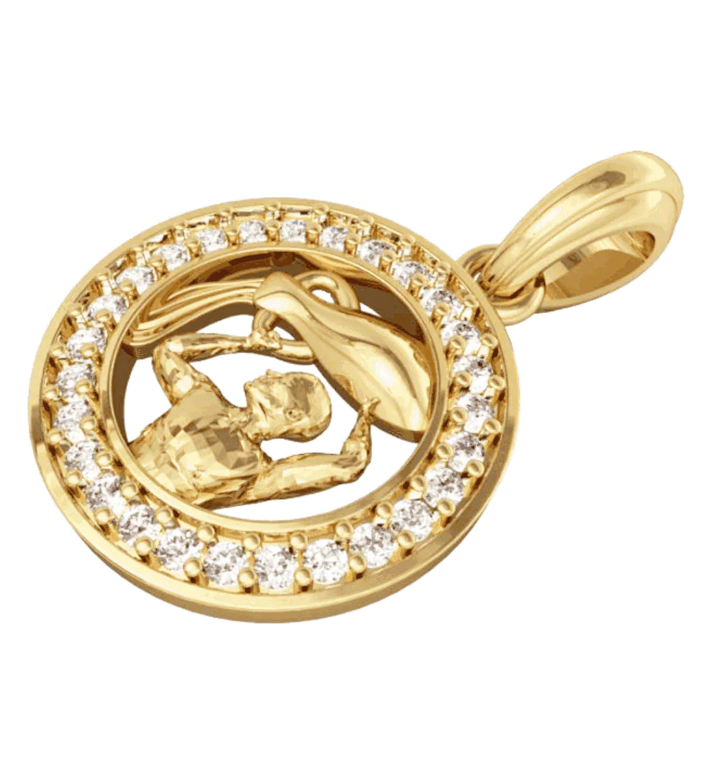 Aquarius Charm in Gold - Jewelslane