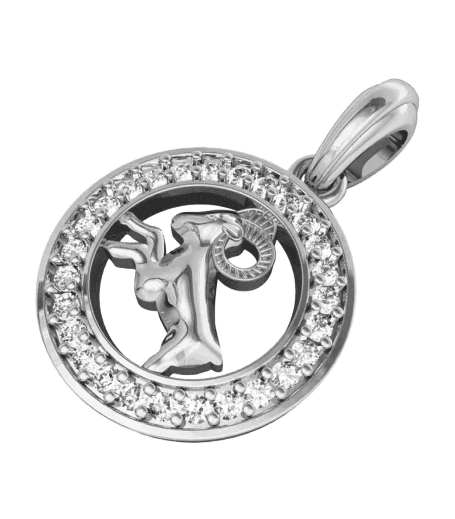 Aries Charm in silver - Jewelslane