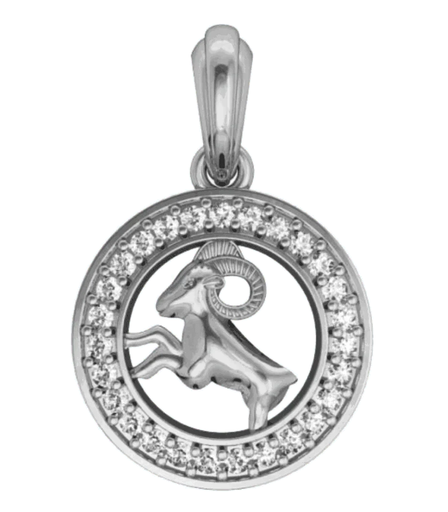 Aries Charm in silver - Jewelslane