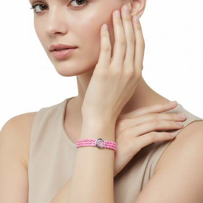 Aum Bracelet in Silver with Diamond - Jewelslane