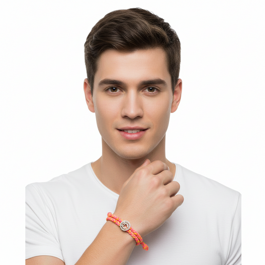 Aum bracelet with Jali work and double row nylon thread for Rakhi - Jewelslane