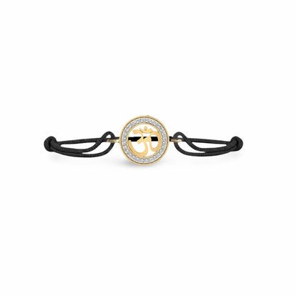 Auspicious Aum Bracelet in gold with diamonds - Jewelslane
