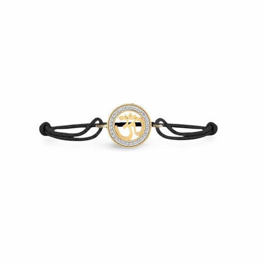 Auspicious Aum Bracelet in gold with diamonds - Jewelslane