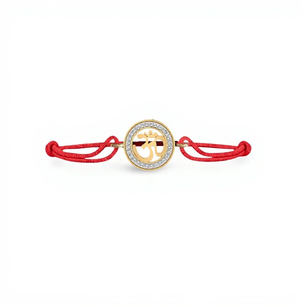 Auspicious Aum Bracelet in gold with diamonds - Jewelslane