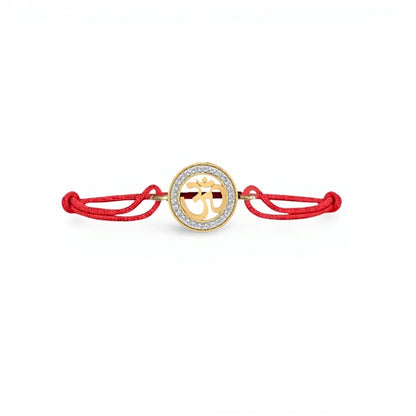 Auspicious Aum Bracelet in gold with diamonds - Jewelslane