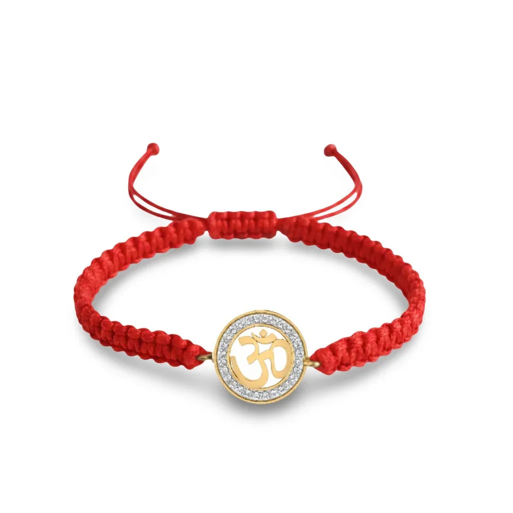 Auspicious Aum Bracelet in gold with diamonds - Jewelslane