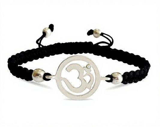 Auspicious Aum Charm Silver Bracelet for Girls - Jewelslane