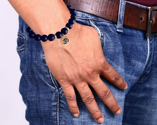 Auspicious OM Gold Bracelet for Men - Jewelslane