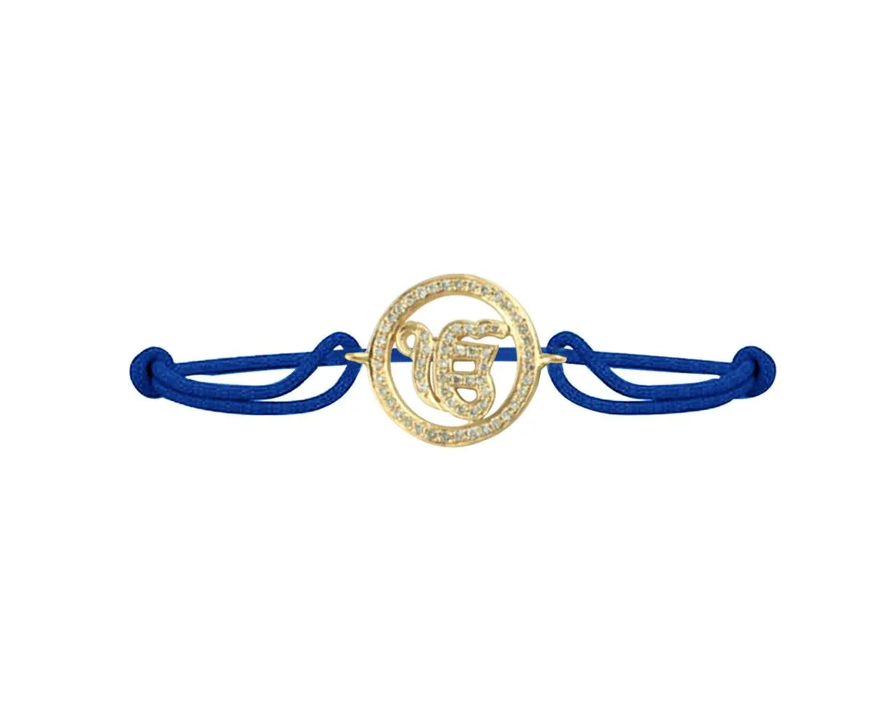 Ik Onkaar Full Diamond Gold Bracelet - Jewelslane