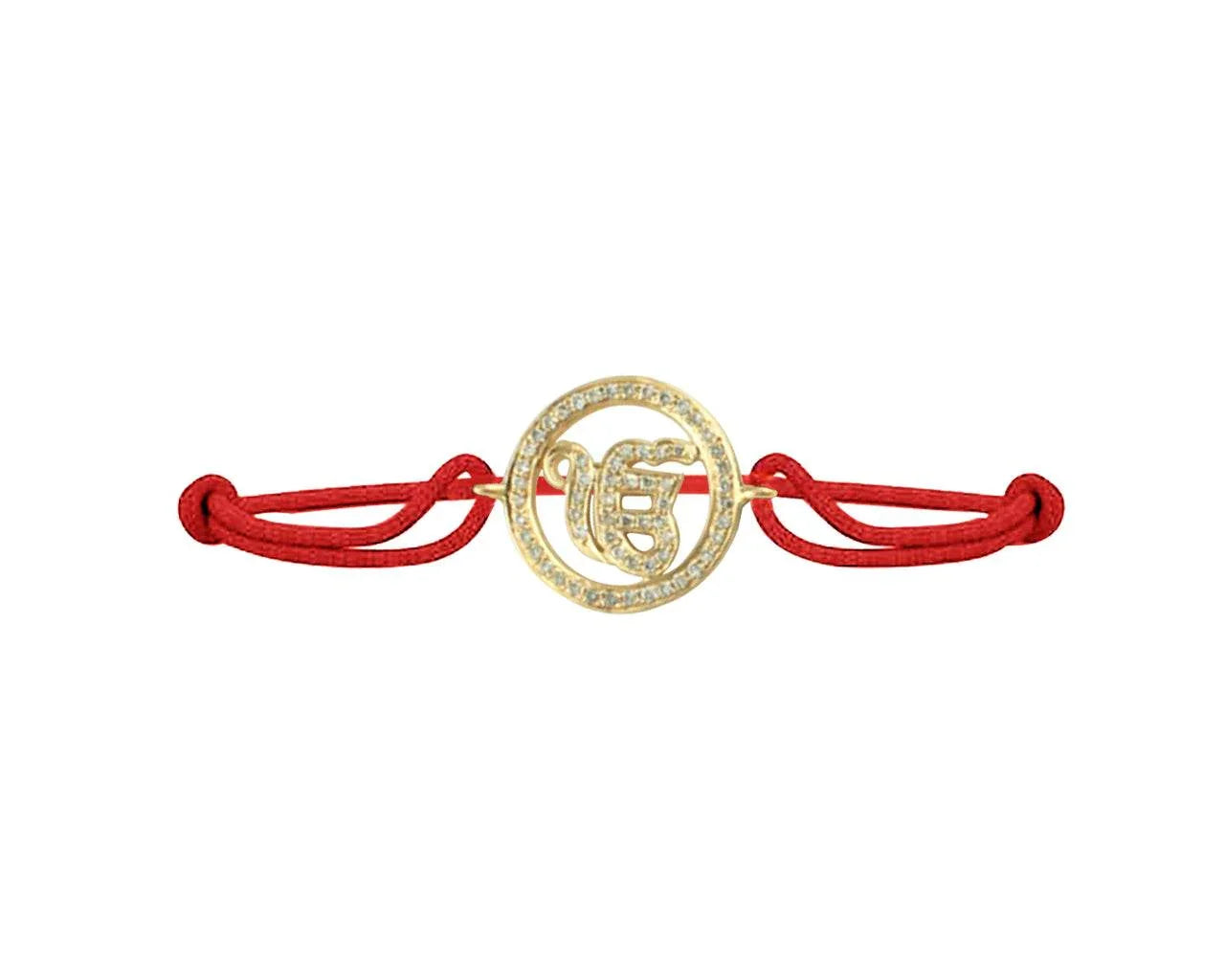 Ik Onkaar Full Diamond Gold Bracelet - Jewelslane