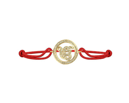 Ik Onkaar Full Diamond Gold Bracelet - Jewelslane
