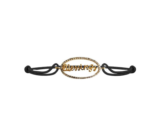 Auspicious Blessings bracelet in gold with diamonds - Jewelslane