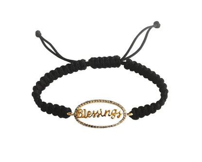 Auspicious Blessings bracelet in gold with diamonds - Jewelslane
