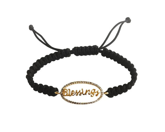 Auspicious Blessings bracelet in gold with diamonds - Jewelslane