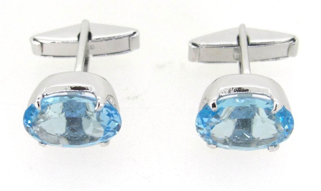 Blue Topaz Cufflinks - Jewelslane
