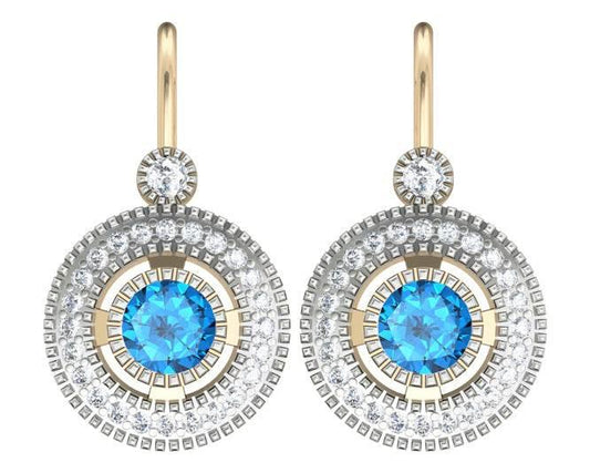 Blue Topaz Eartops - Jewelslane