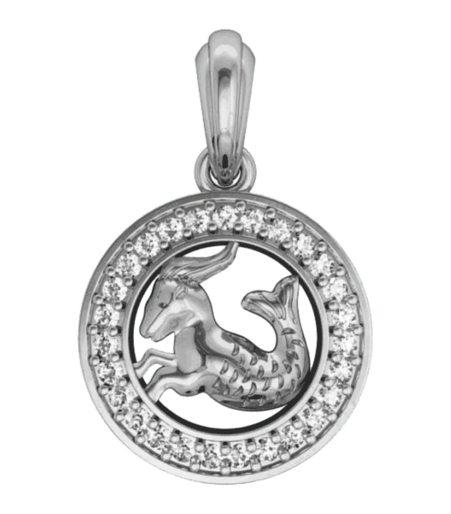 Capricorn Charm in Silver - Jewelslane